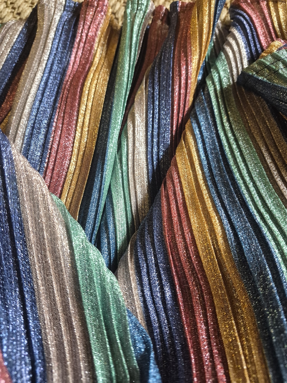 Hutch Multicolor Metallic Stripe Midi Dress. Has Pockets! - Picture 7 of 7